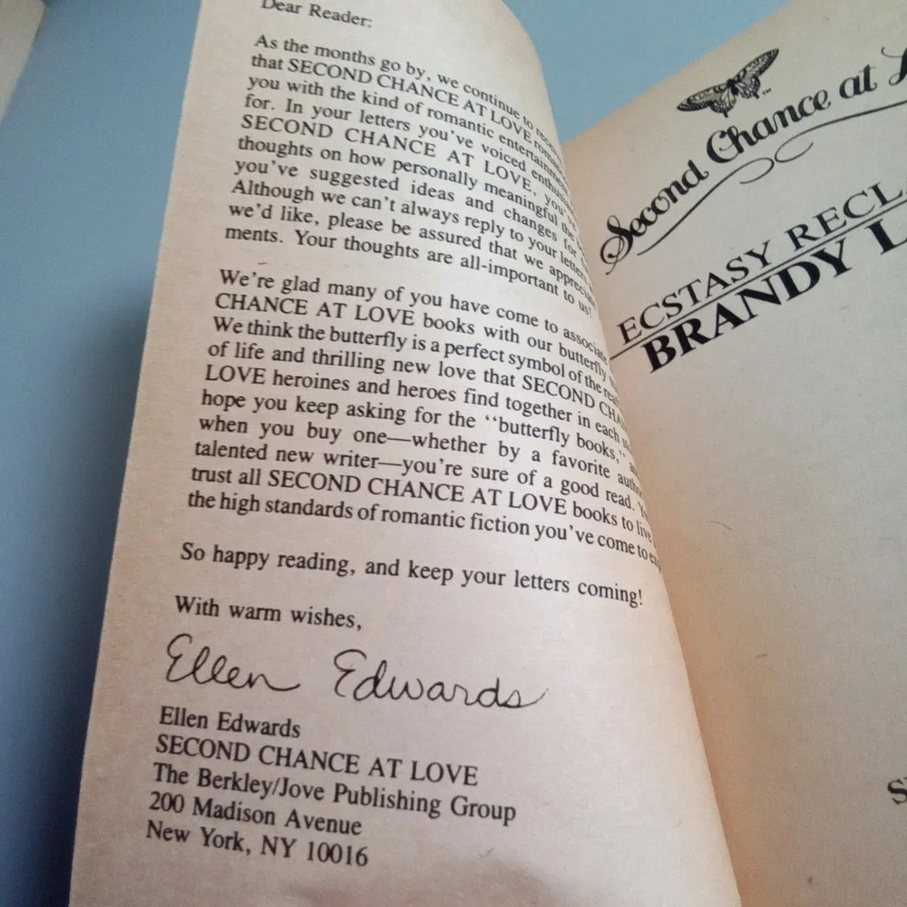Ecstasy Reclaimed Brandy LaRue Second Chance at Love 97 Vintage Romance 1982